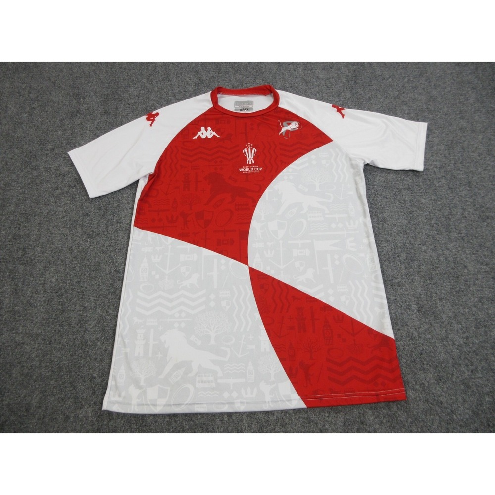 England Rugby League Jersey Mens XL White Red RLWC 2021 Kappa World Cup